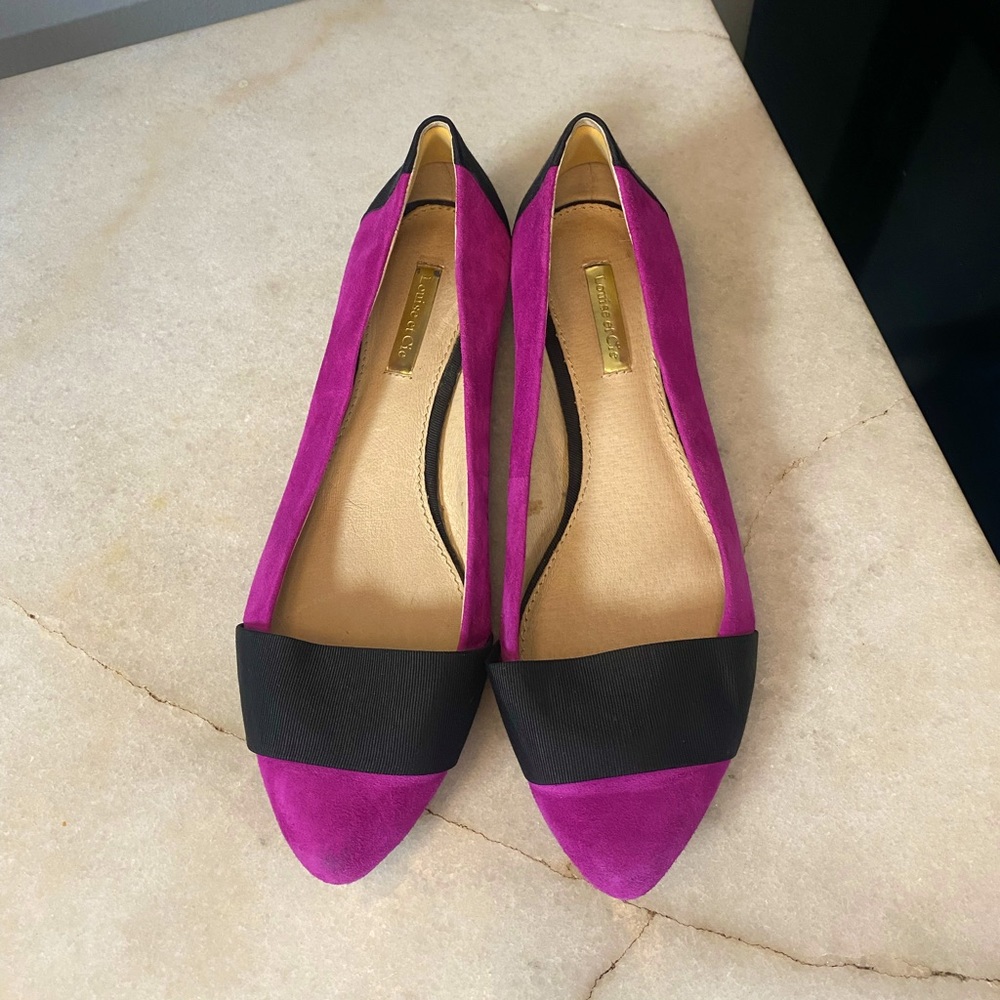 Louise Et Cie Shoes | Fushsia pointy flats size 8 M | Suede